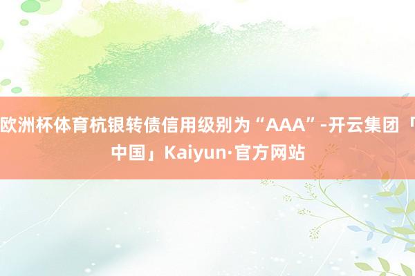 欧洲杯体育杭银转债信用级别为“AAA”-开云集团「中国」Kaiyun·官方网站