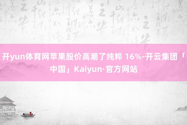 开yun体育网苹果股价高潮了纯粹 16%-开云集团「中国」Kaiyun·官方网站